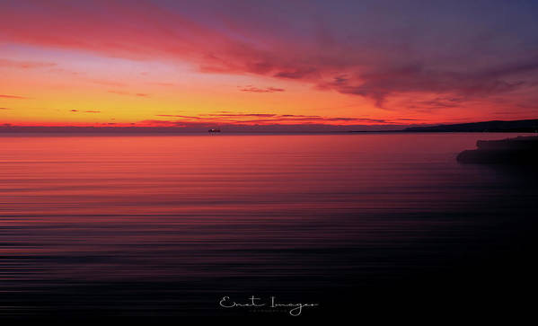 Sonnenuntergang Farben im Ozean - Kunstdruck