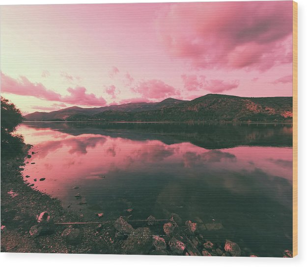 Sunset Reflections At The Lagoon - Wood Print