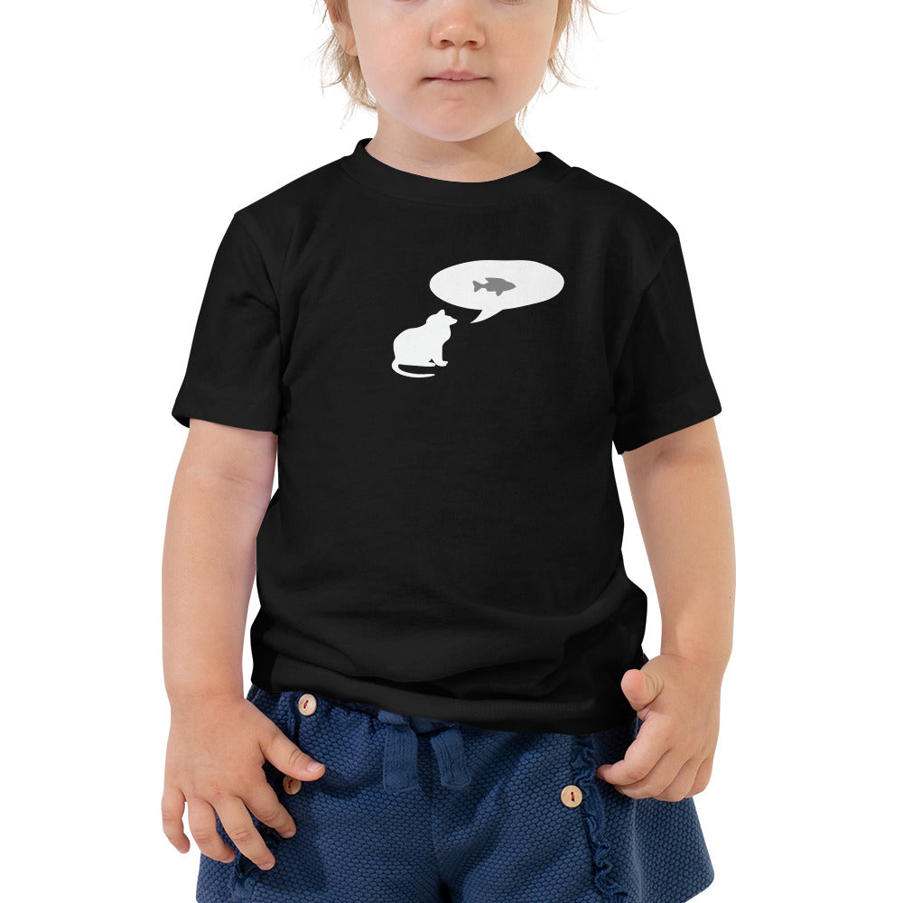 Kleinkind Kurzarm T-Shirt/Katze-Fisch
