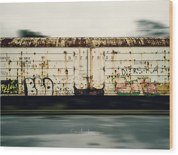Train In Motion  - Wood Print