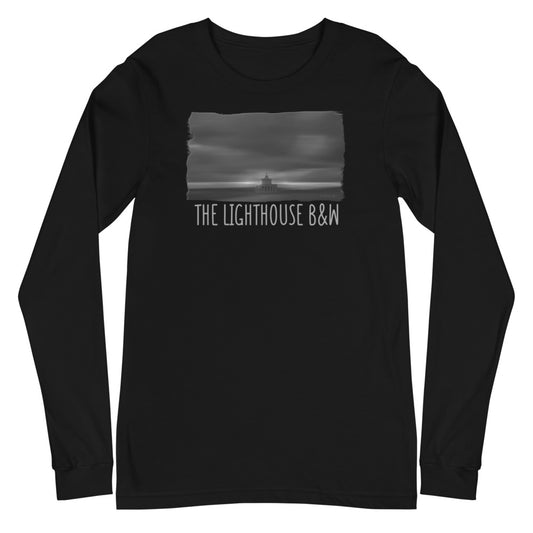 Unisex Long Sleeve Tee/The Lighthouse B&W/Personalized