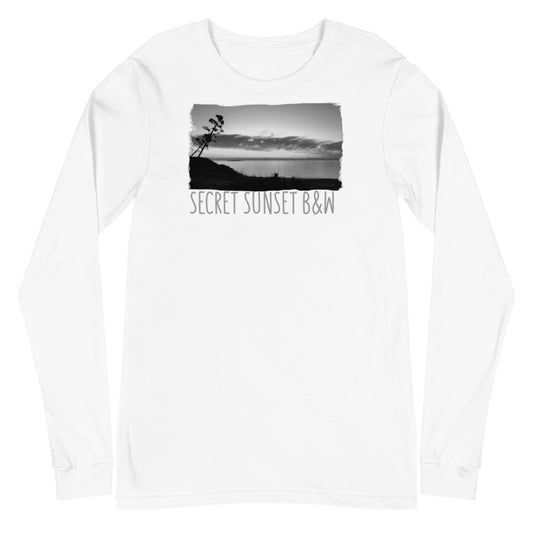 Unisex μακρυμάνικο μπλουζάκι/Μυστικό ηλιοβασίλεμα ασπρόμαυρο/προσωποποιημένο