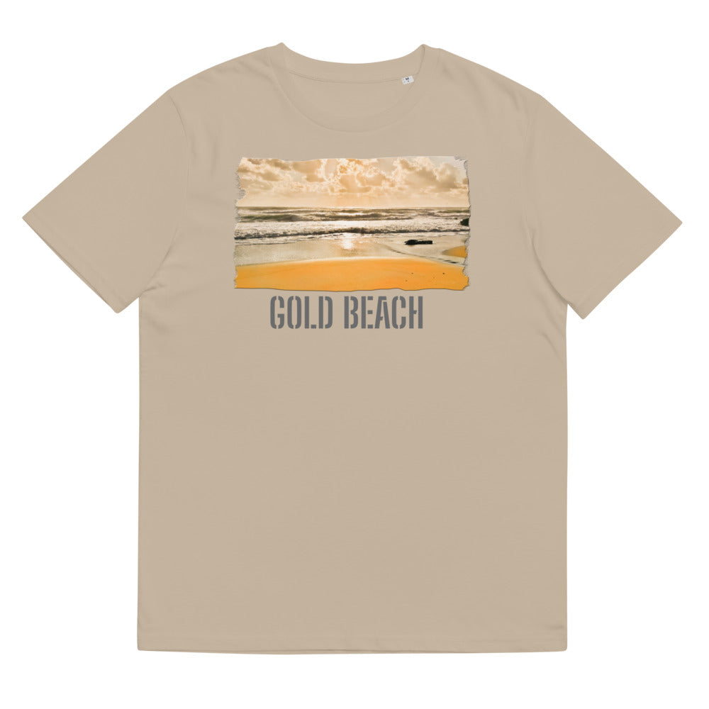 Unisex T-Shirt aus Bio-Baumwolle/Gold Beach/Personalisiert