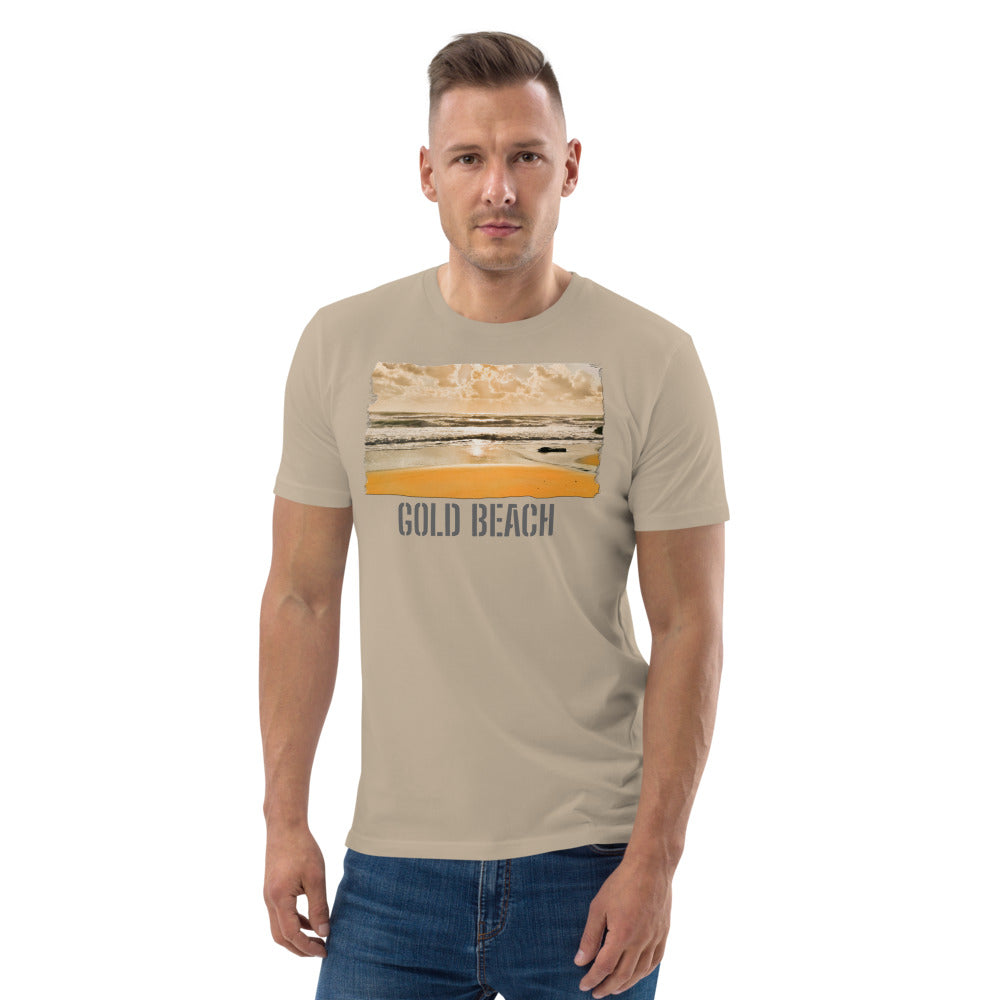Unisex T-Shirt aus Bio-Baumwolle/Gold Beach/Personalisiert
