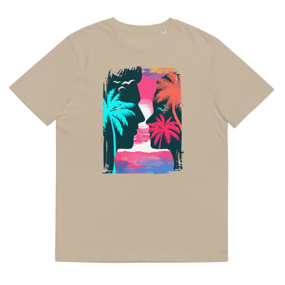 Unisex organic cotton t-shirt/Beach-Sunset-Couple