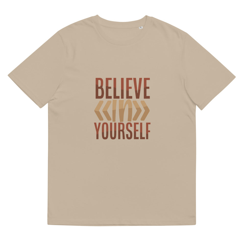 Unisex-T-Shirt aus Bio-Baumwolle/Believe-In-Your-Shelf
