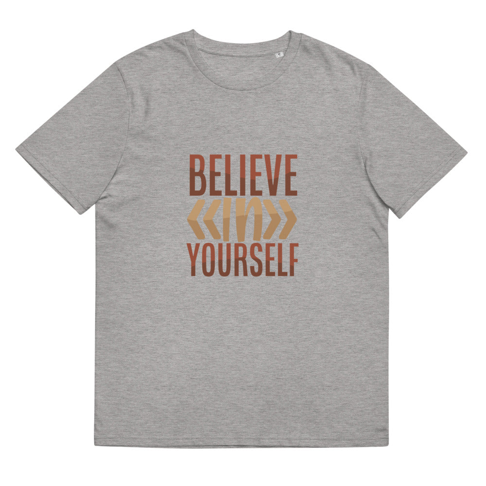 Unisex-T-Shirt aus Bio-Baumwolle/Believe-In-Your-Shelf