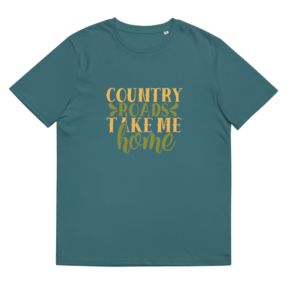 Unisex organic cotton t-shirt/Country-Roads-Take-me-Home