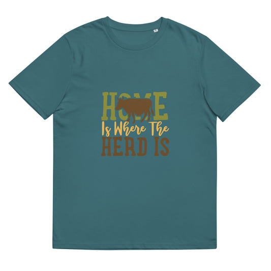 Unisex μπλουζάκι από οργανικό βαμβάκι/Home-Is-Where-Herd-Is