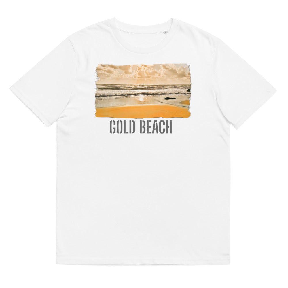Unisex organic cotton t-shirt/Gold Beach/Personalized
