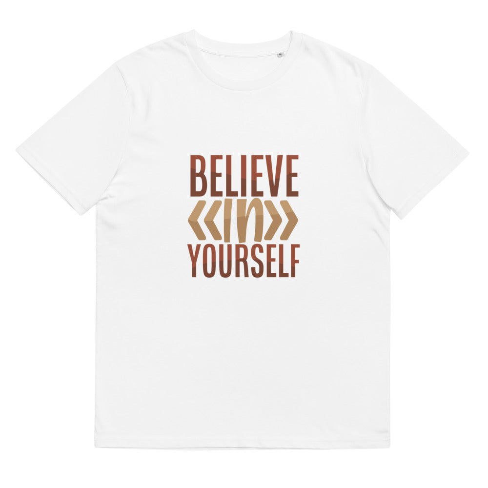 Unisex organic cotton t-shirt/Believe-In-Your-Shelf