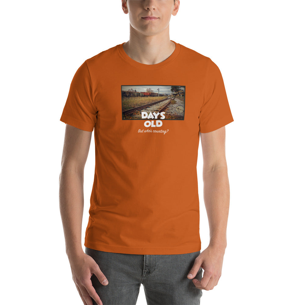 Kurzärmeliges Unisex T-Shirt/alter Bahnhof