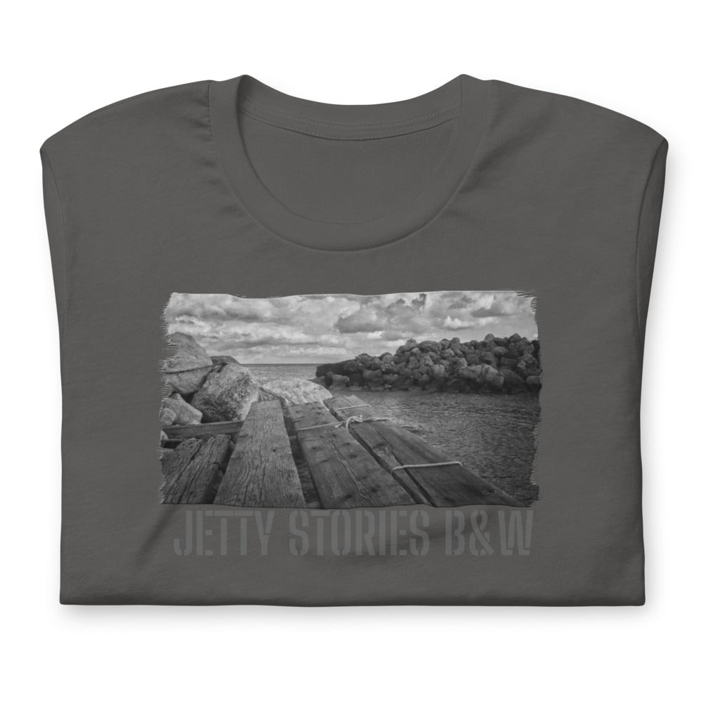 Short-Sleeve Unisex T-Shirt/Jetty Stories B&W/Personalized