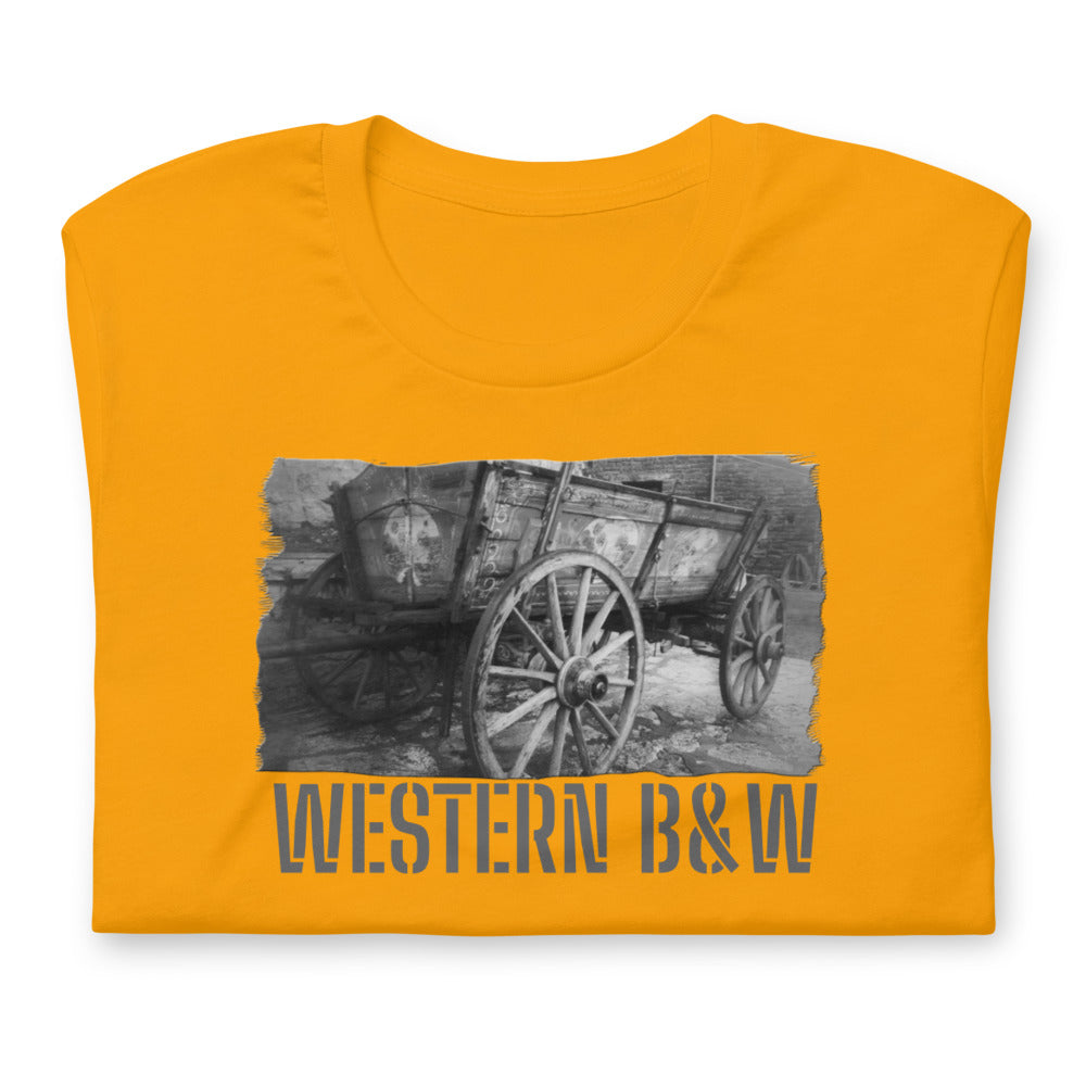 Kurzärmeliges Unisex T-Shirt/Western B&amp;W/Personalisiert