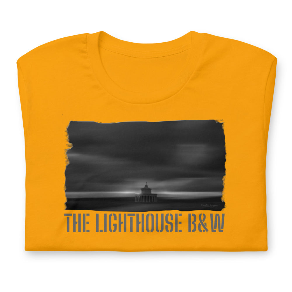 Kurzärmeliges Unisex T-Shirt/Der Leuchtturm B&amp;W/Personalisiert