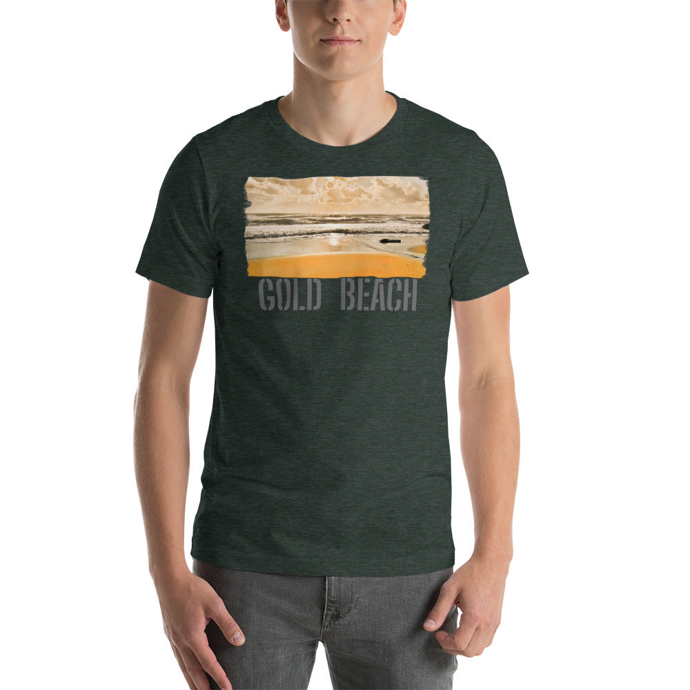 Short-Sleeve Unisex T-Shirt/Gold Beach/Personalized