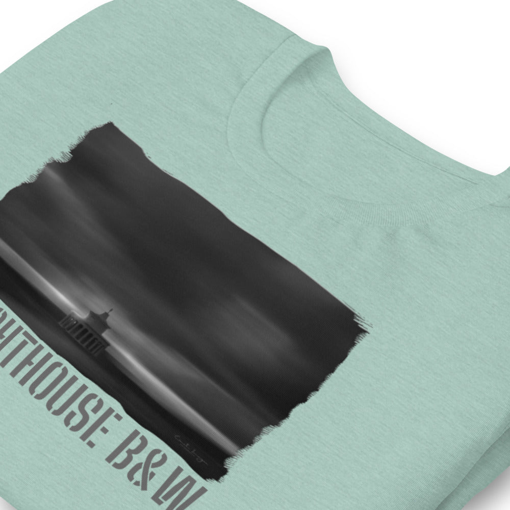 Short-Sleeve Unisex T-Shirt/The Lighthouse B&W/Personalized - Enet Images