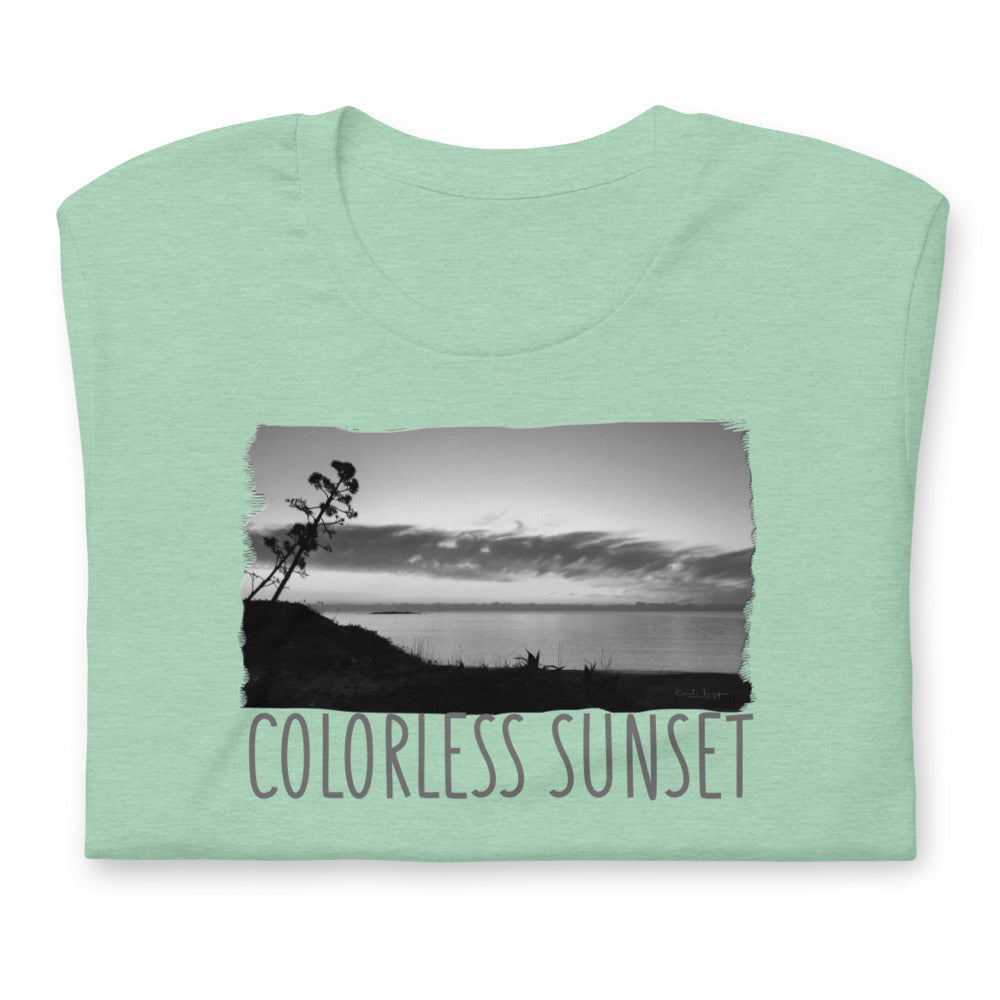 Kurzärmeliges Unisex T-Shirt/Farbloser Sonnenuntergang/Personalisiert