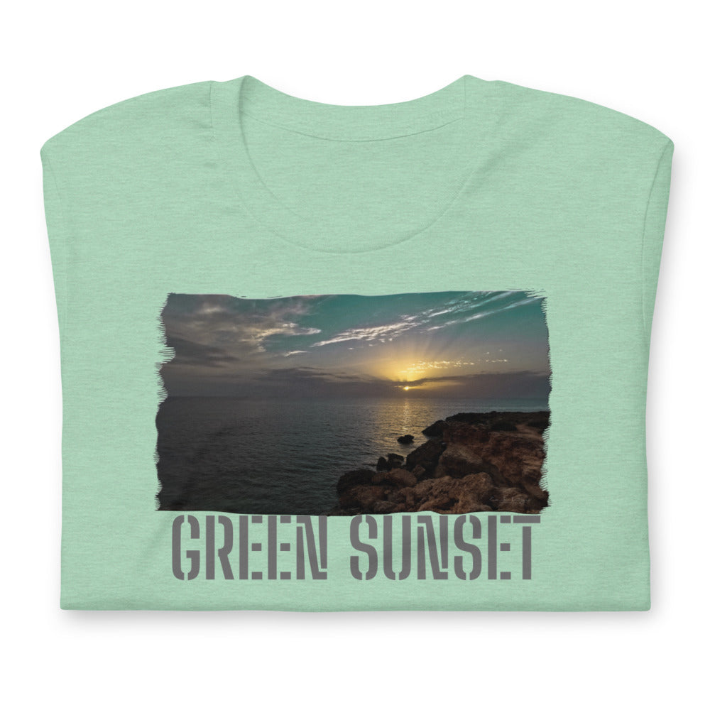 Short-Sleeve Unisex T-Shirt/Green Sunset/Personalized