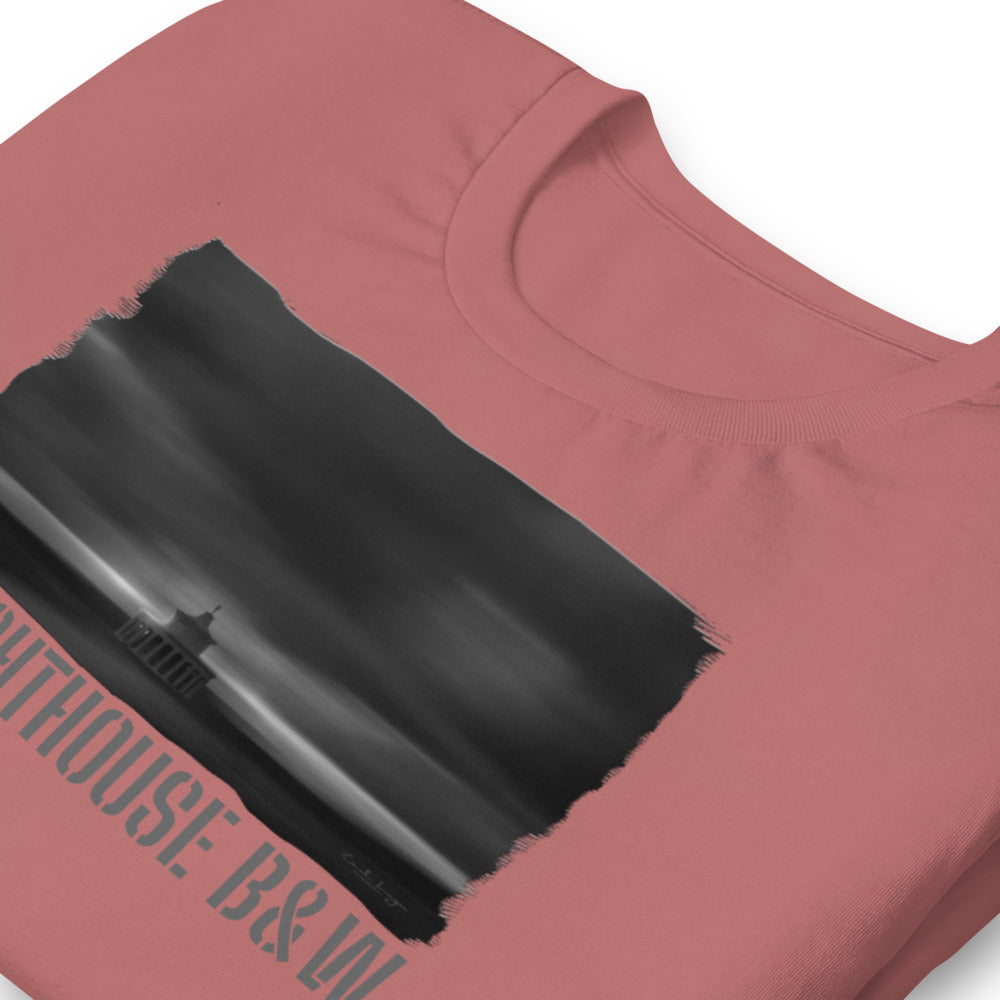 Short-Sleeve Unisex T-Shirt/The Lighthouse B&W/Personalized - Enet Images
