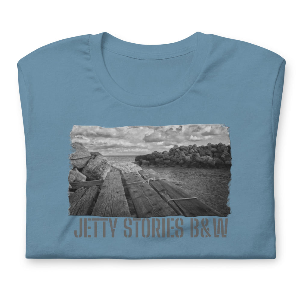 Short-Sleeve Unisex T-Shirt/Jetty Stories B&W/Personalized