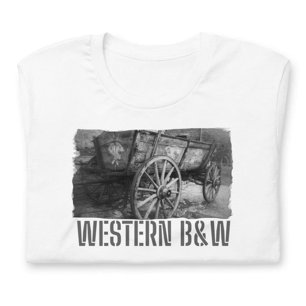Kurzärmeliges Unisex T-Shirt/Western B&amp;W/Personalisiert