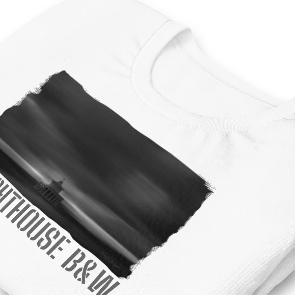 Short-Sleeve Unisex T-Shirt/The Lighthouse B&W/Personalized - Enet Images