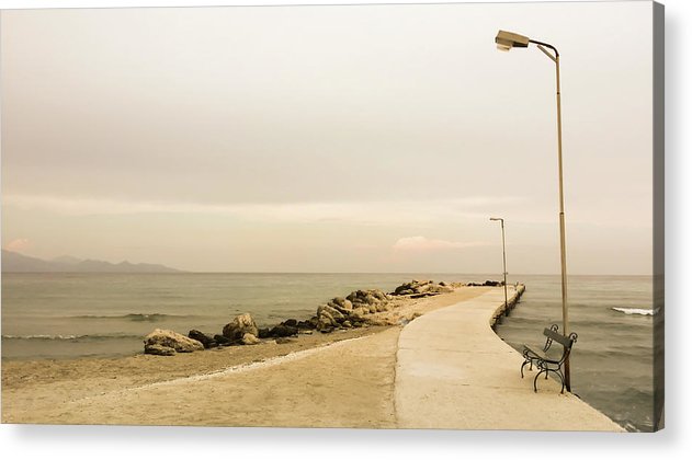 Walking at the jetty - Acrylic Print