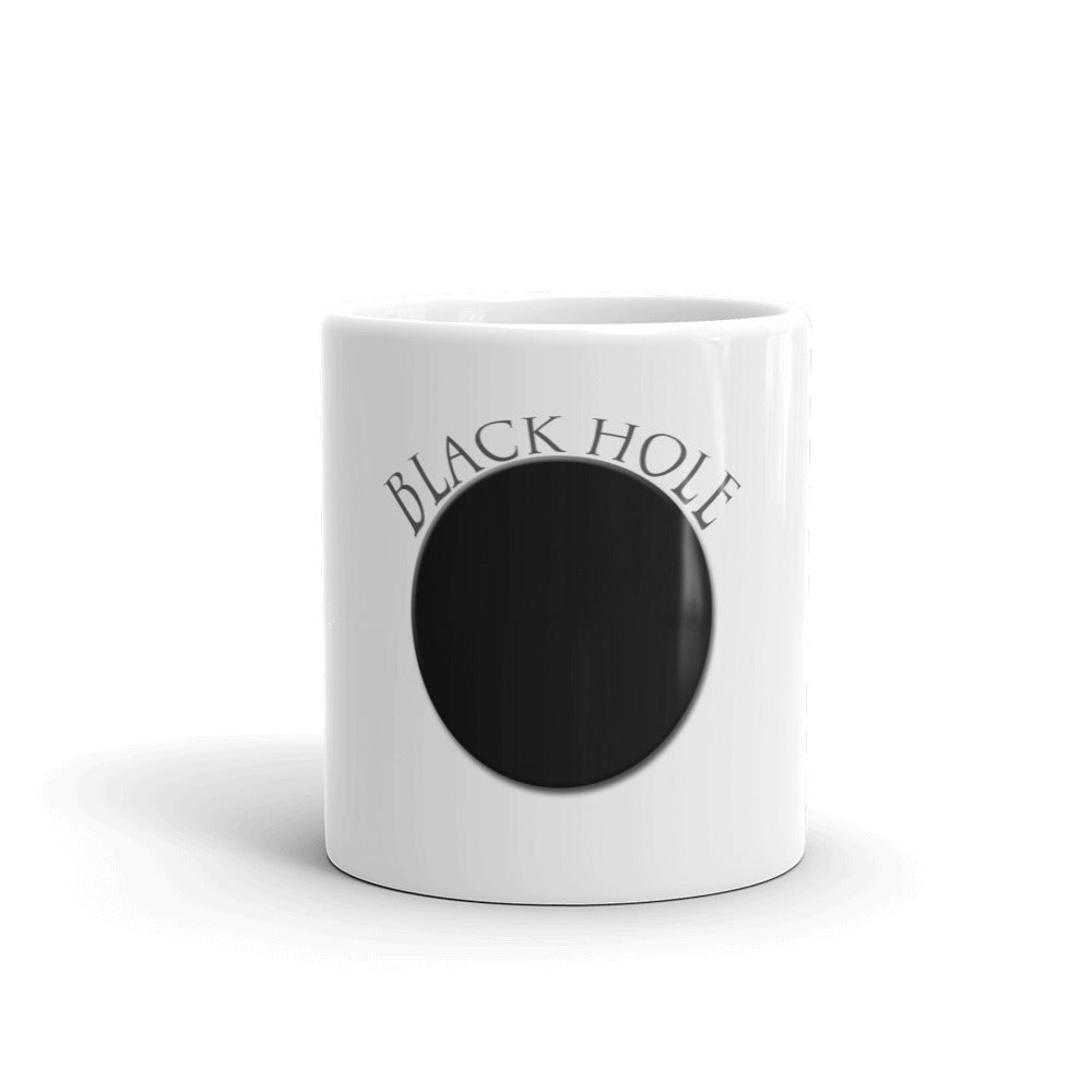 Weiß glänzende Tasse/Schwarzes Loch