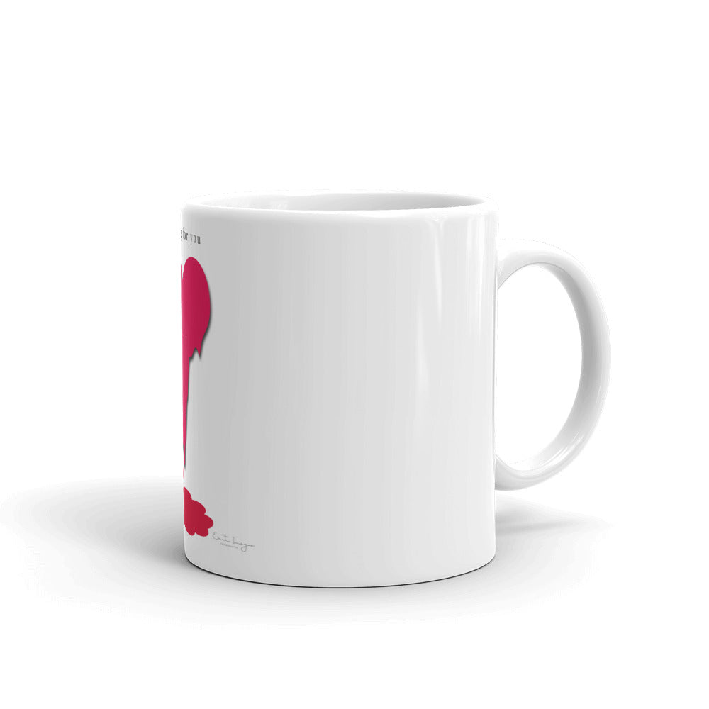 White glossy mug/Melting Heart
