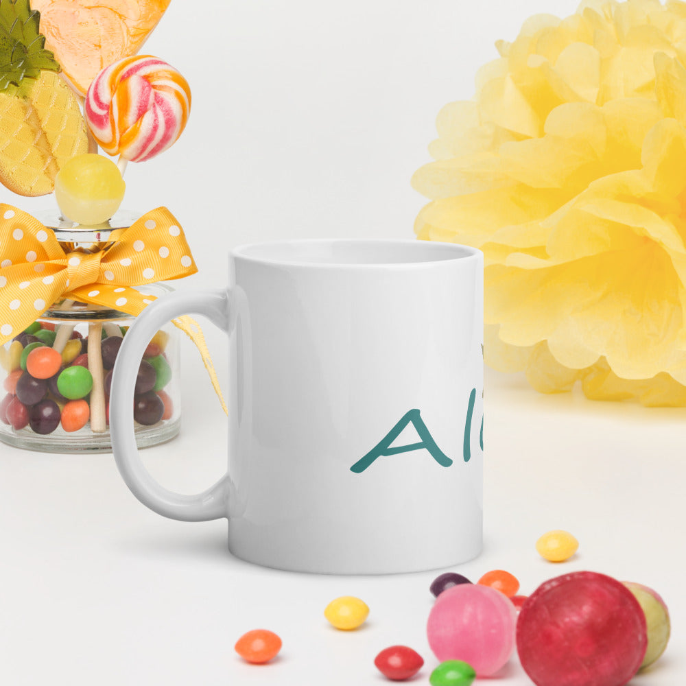 White glossy mug/Aloha