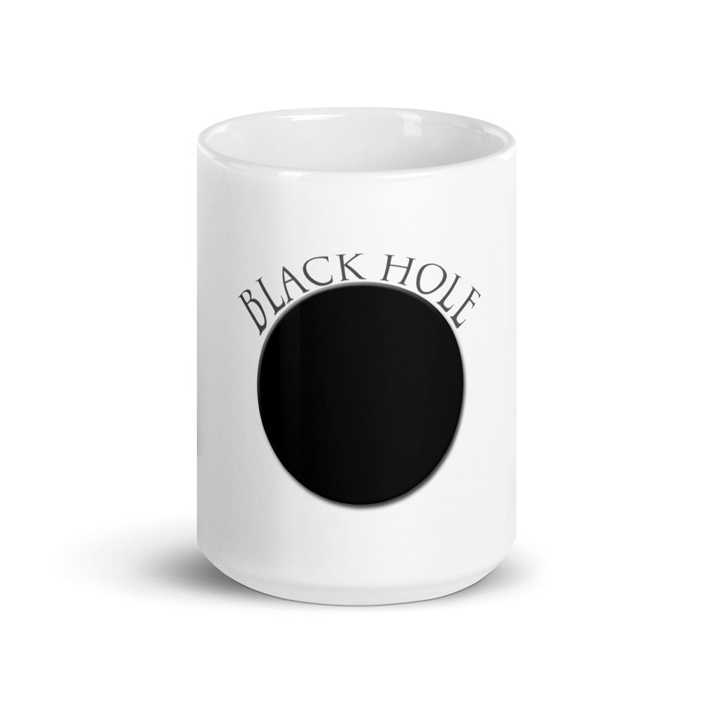 Weiß glänzende Tasse/Schwarzes Loch