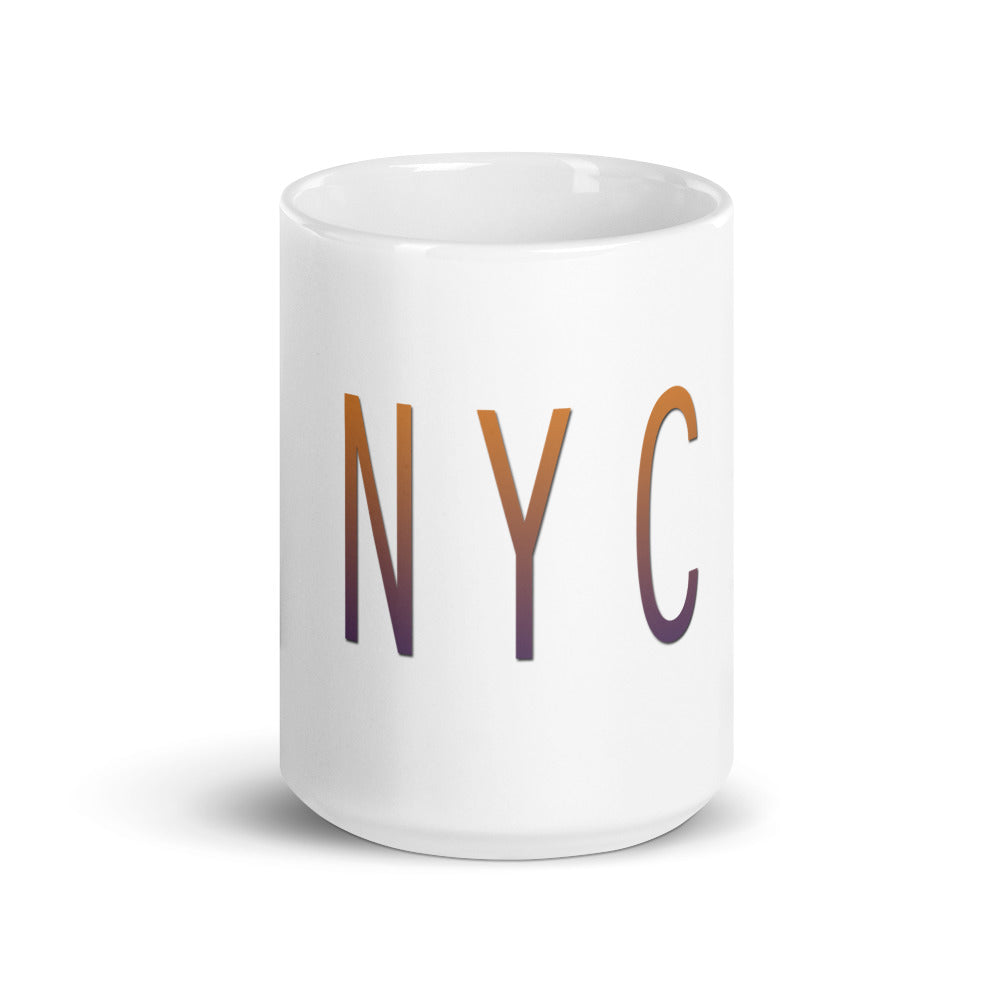 White glossy mug/NYC