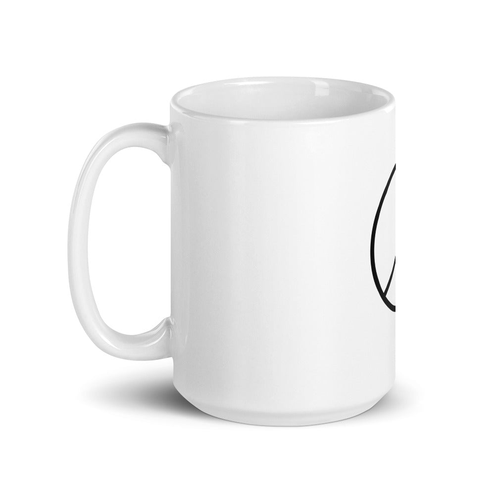 White glossy mug/Peace Black