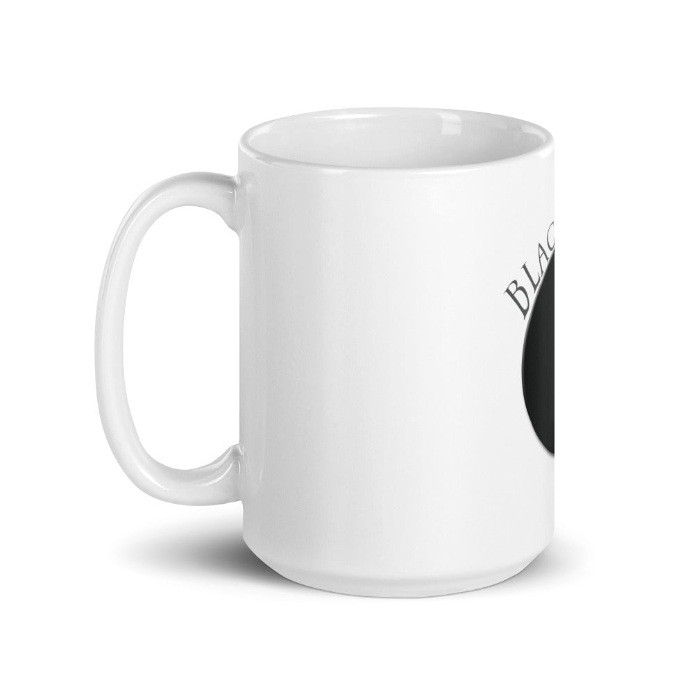White glossy mug/Black Hole