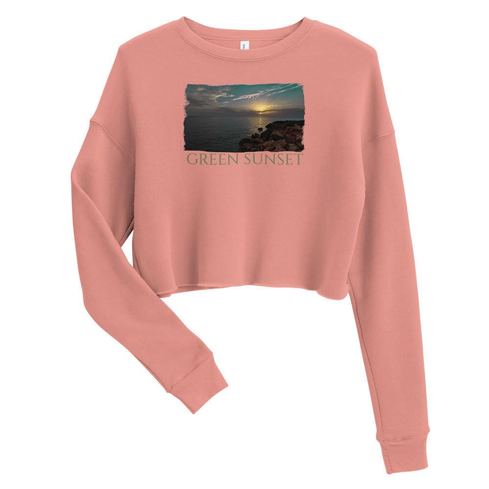 Crop Sweatshirt/Green Sunset/Personalized