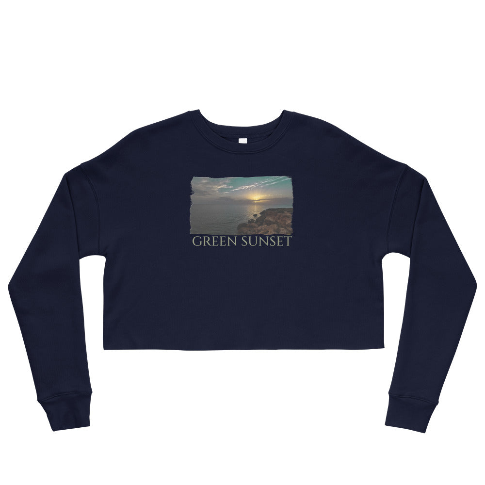 Crop Sweatshirt/Green Sunset/Personalized