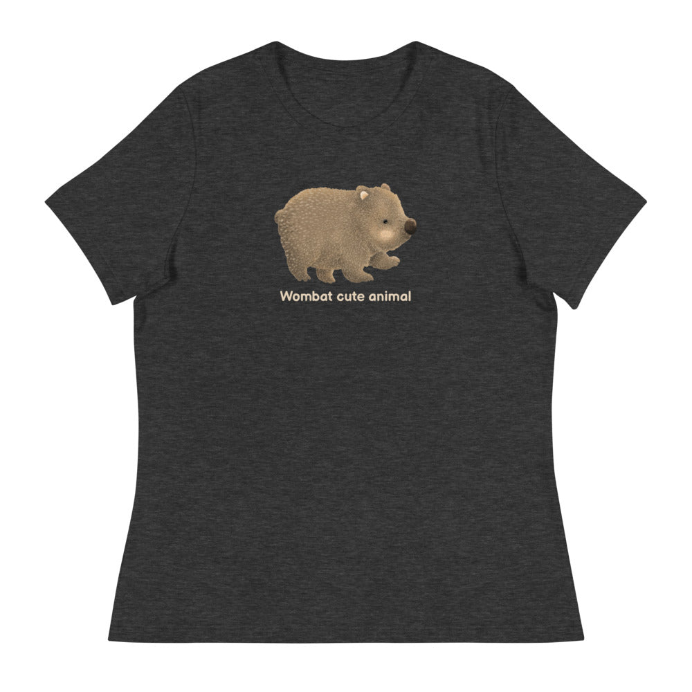 Damen Entspanntes T-Shirt/Wombat Süßes Tier