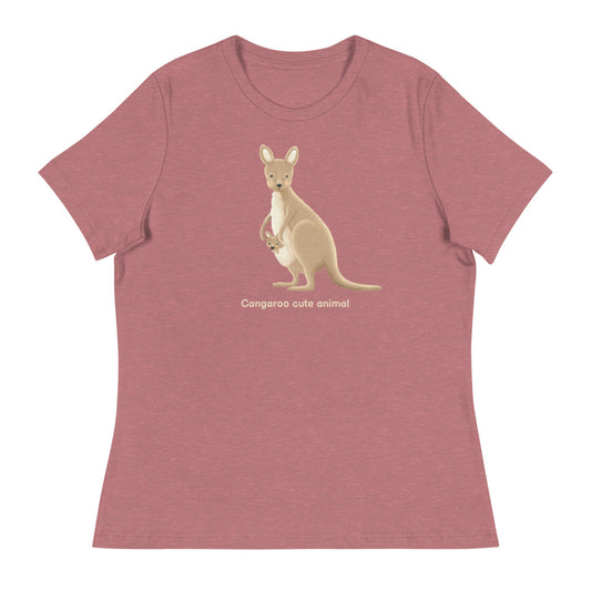Damen Entspanntes T-Shirt/Känguru Niedliches Tier