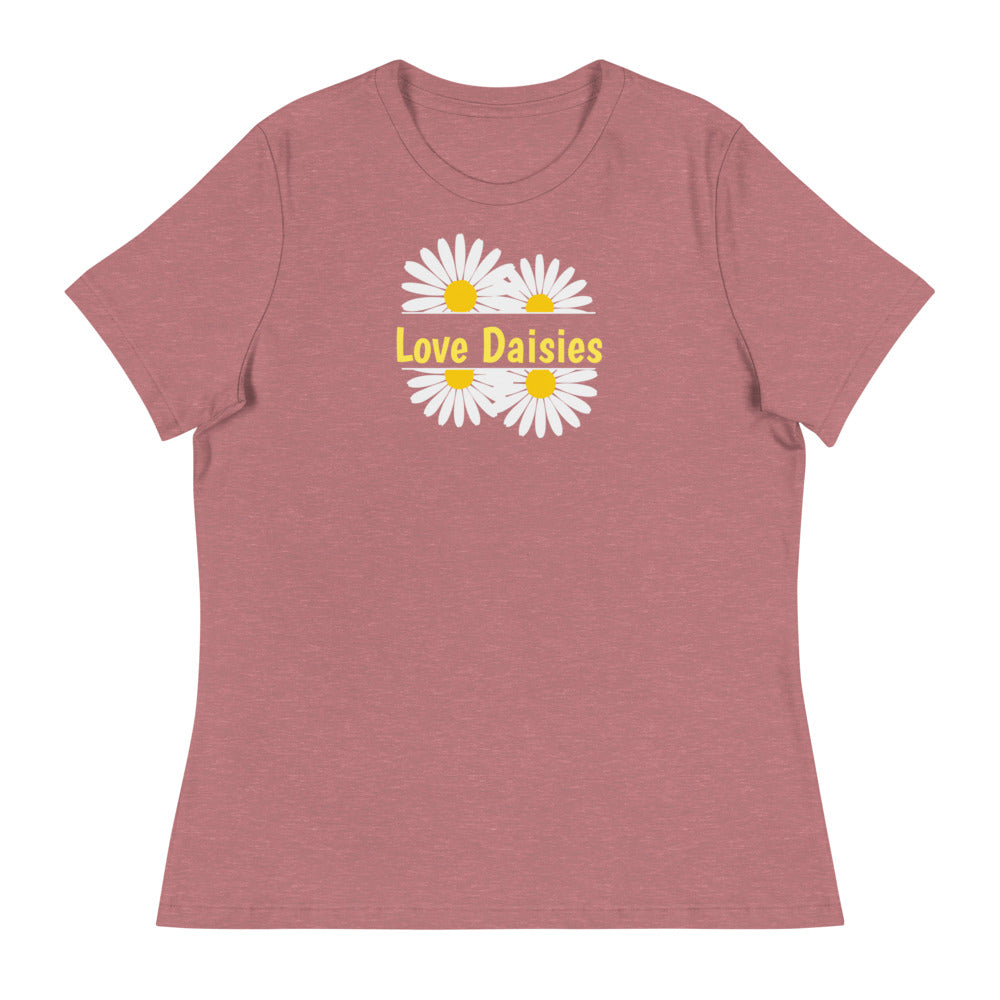 Entspanntes T-Shirt für Damen/Vier Gänseblümchen