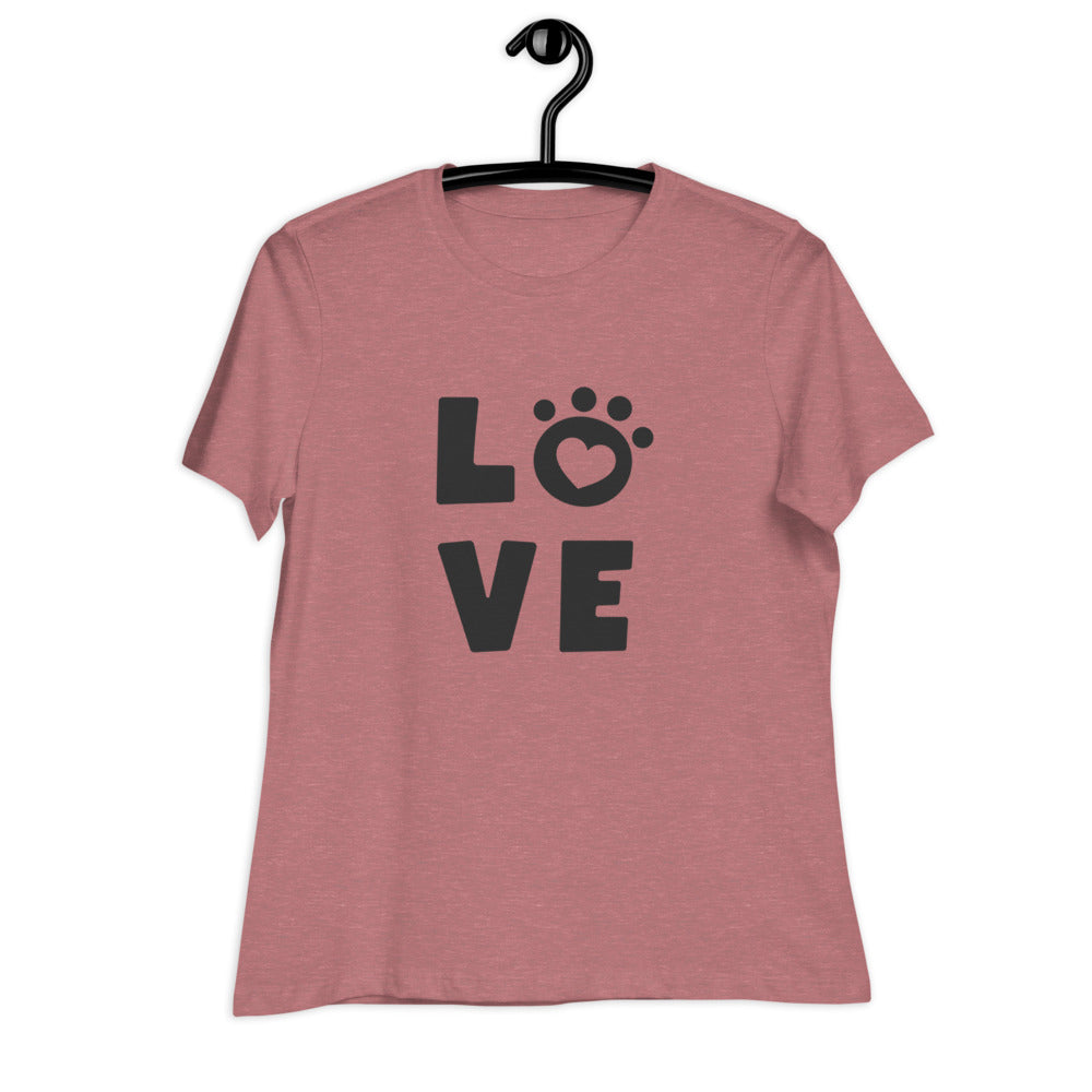 Damen Entspanntes T-Shirt/Liebe Haustiere