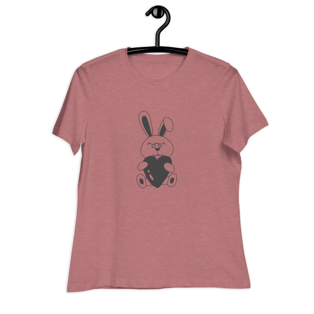 Women's Relaxed T-Shirt/Bunny Heart