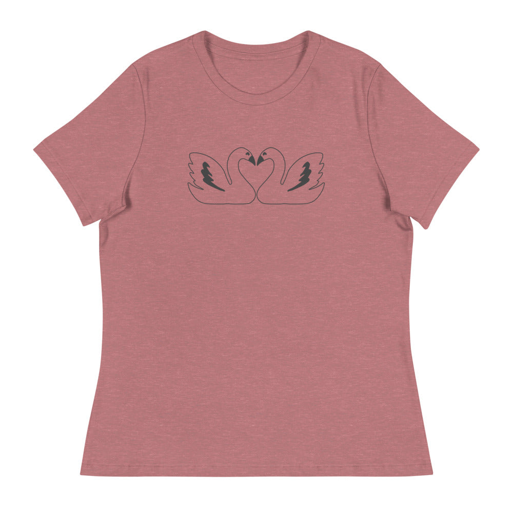 Γυναικείο Relaxed T-Shirt/Swans In Love