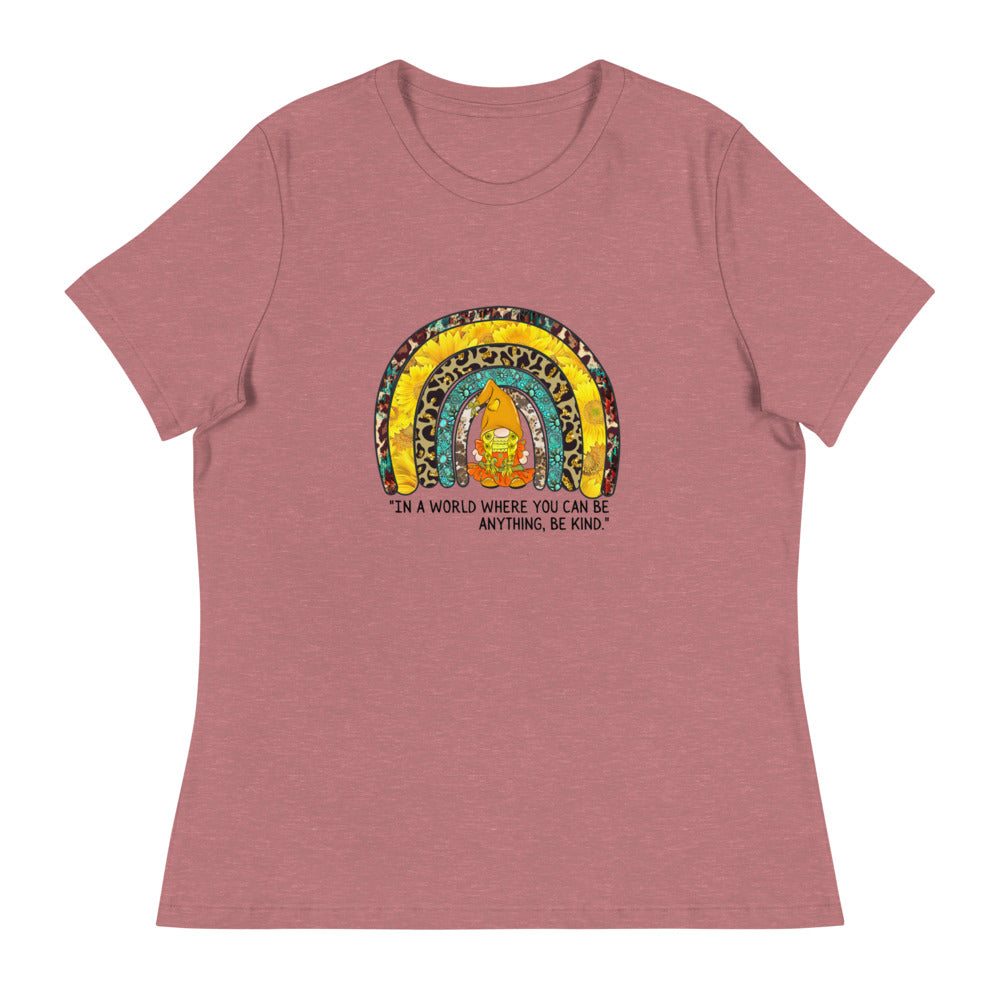 Women's Relaxed T-Shirt/Rainbow-Sunflower