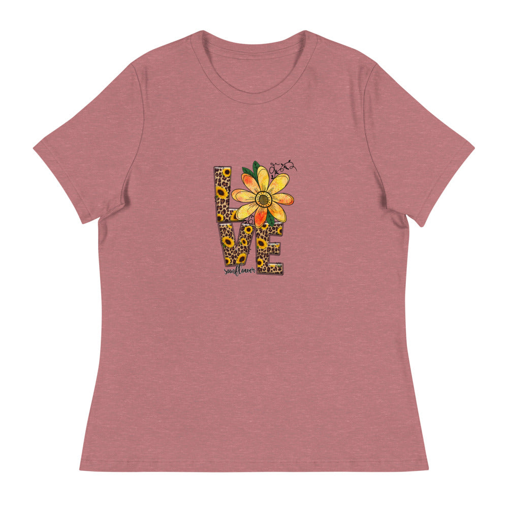 Women's Relaxed T-Shirt/Love-Sunflower 2