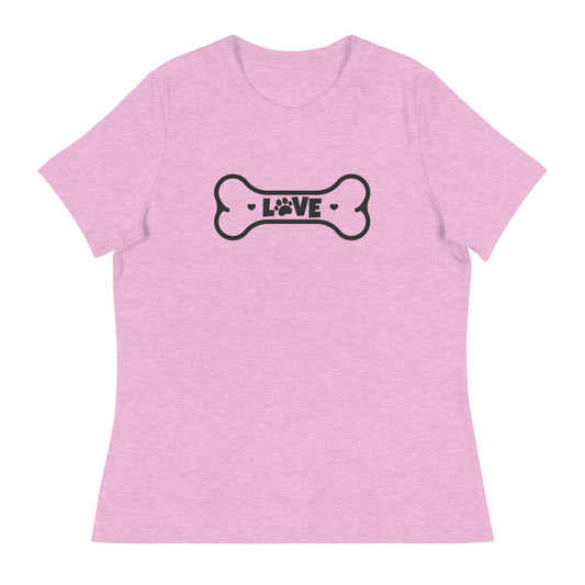 Damen Entspanntes T-Shirt/Love Pets Bone
