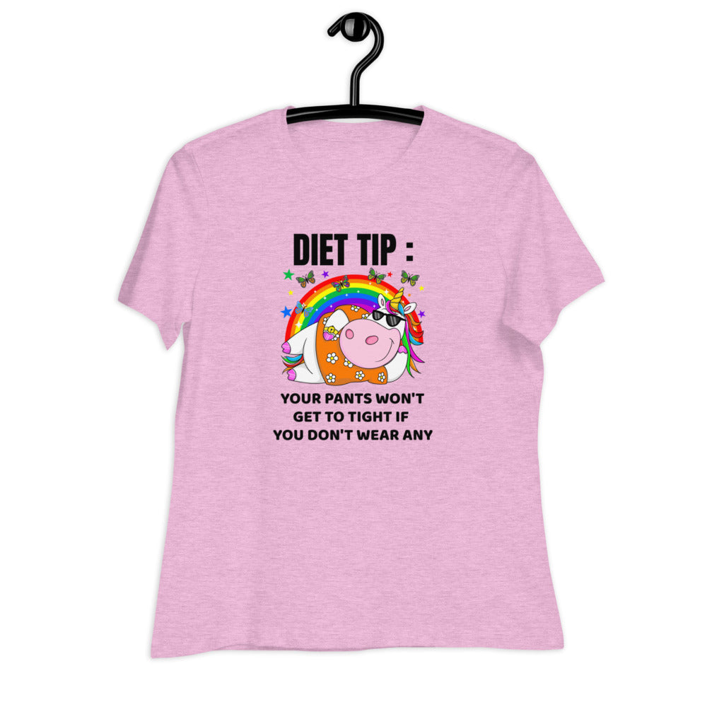 Entspanntes T-Shirt für Damen/Diät-Tipp