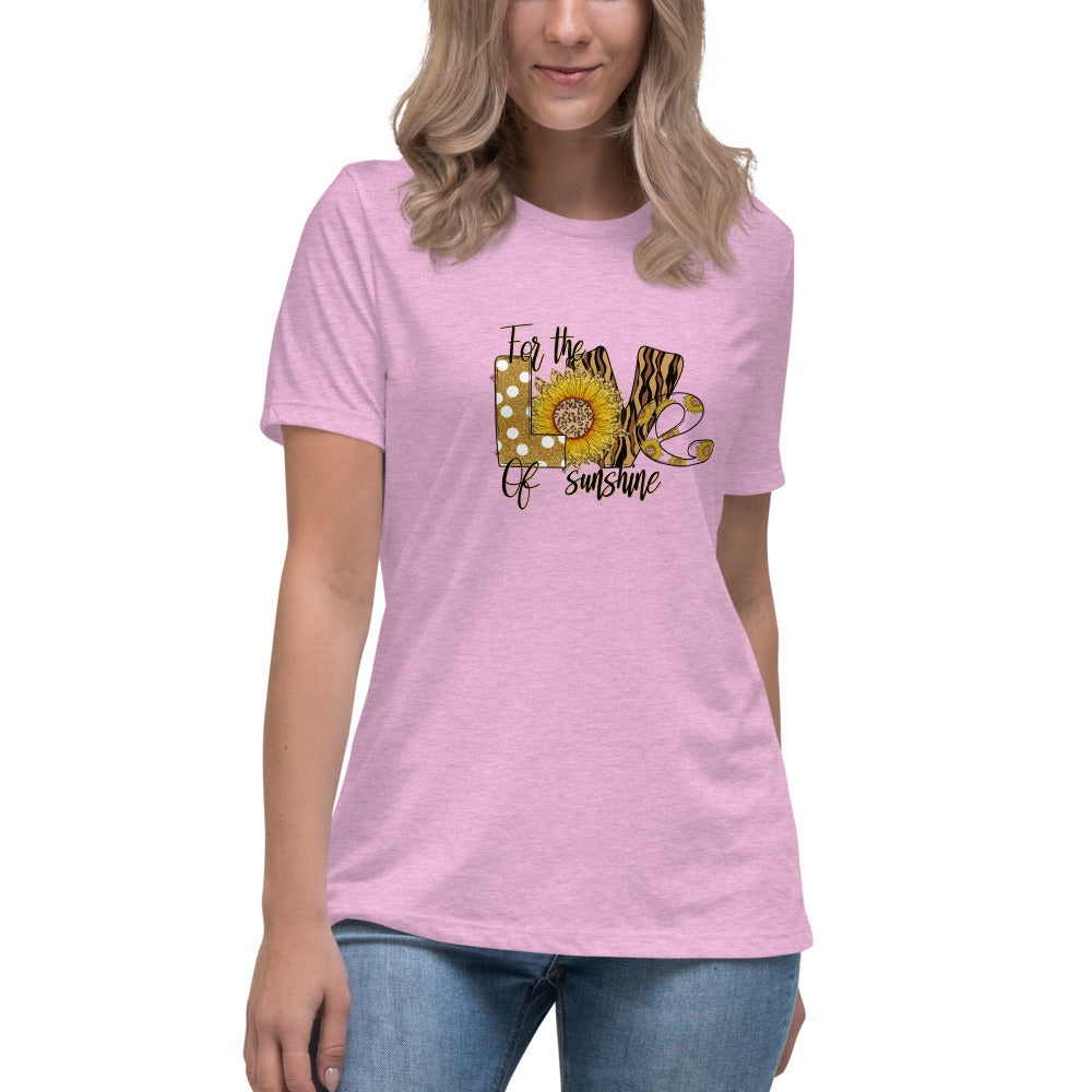 Damen Entspanntes T-Shirt/Love-Sonnenblume
