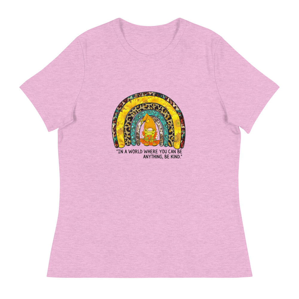 Entspanntes T-Shirt für Damen/Regenbogen-Sonnenblume
