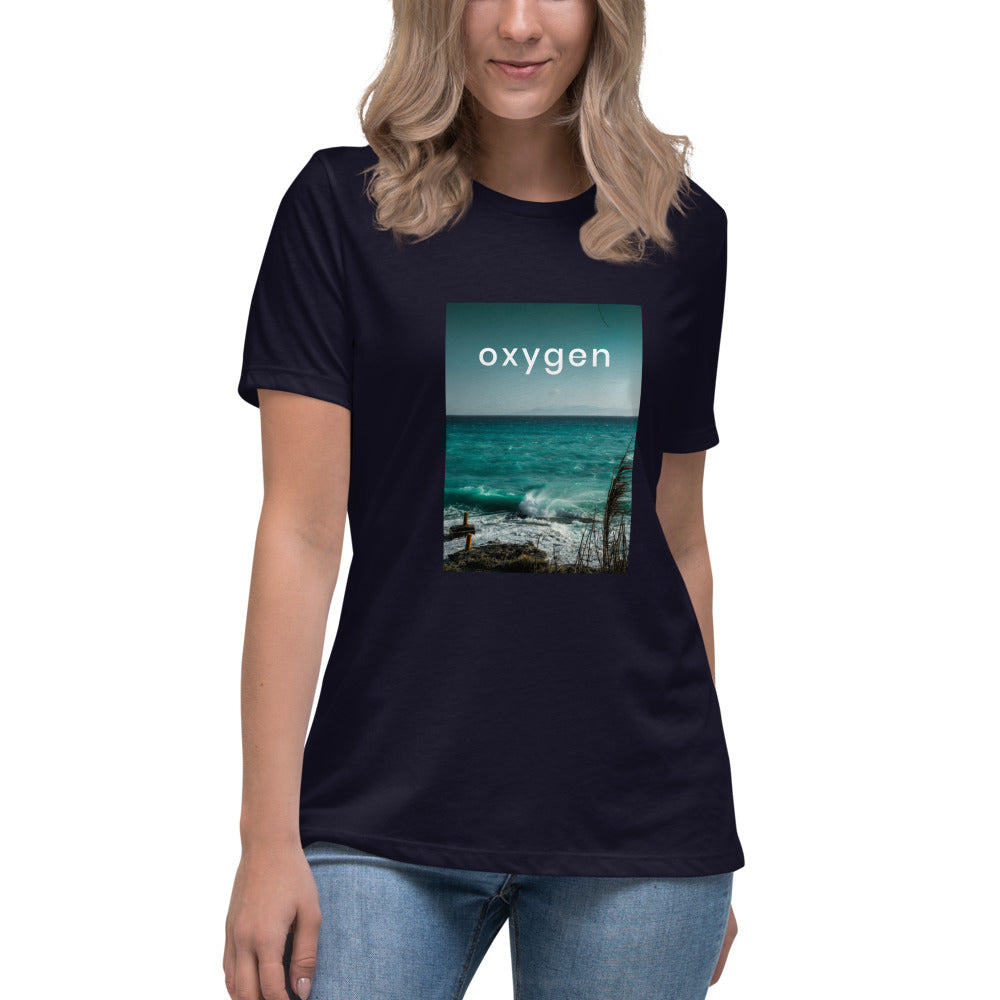 Women's Relaxed T-Shirt/angry ocean